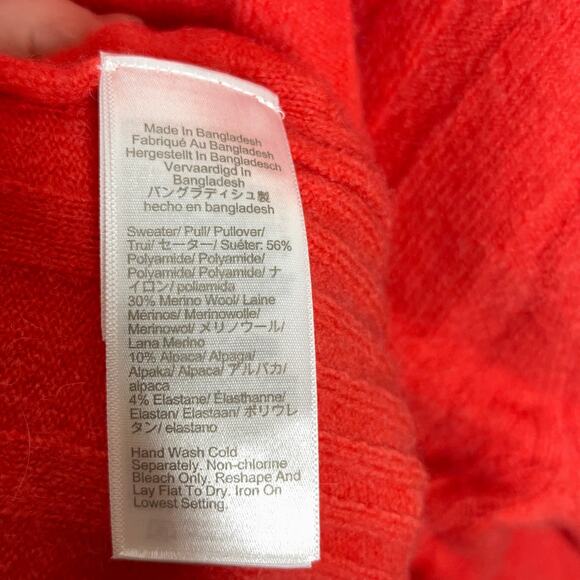 J. CREW Ribbed Mockneck Sweater in Supersoft Yarn Red Poppy {3M17} - Picture 6 of 7